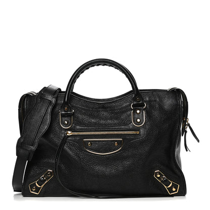 Balenciaga Chevre Gold Metallic Edge Hardware City Black 1 of 4
