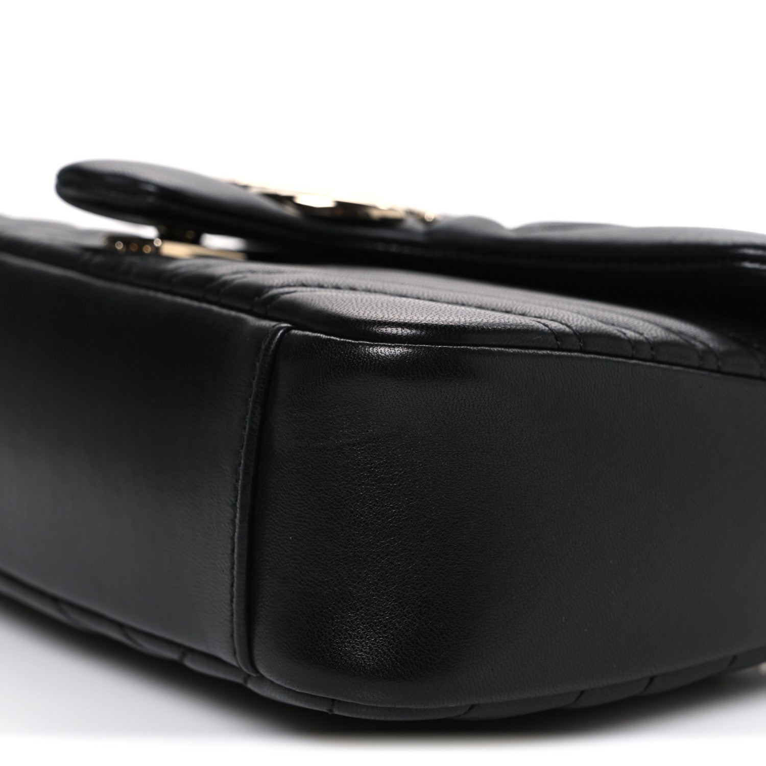 Gucci Lambskin Matelasse Medium GG Marmont Shoulder Bag Black 9 of 10