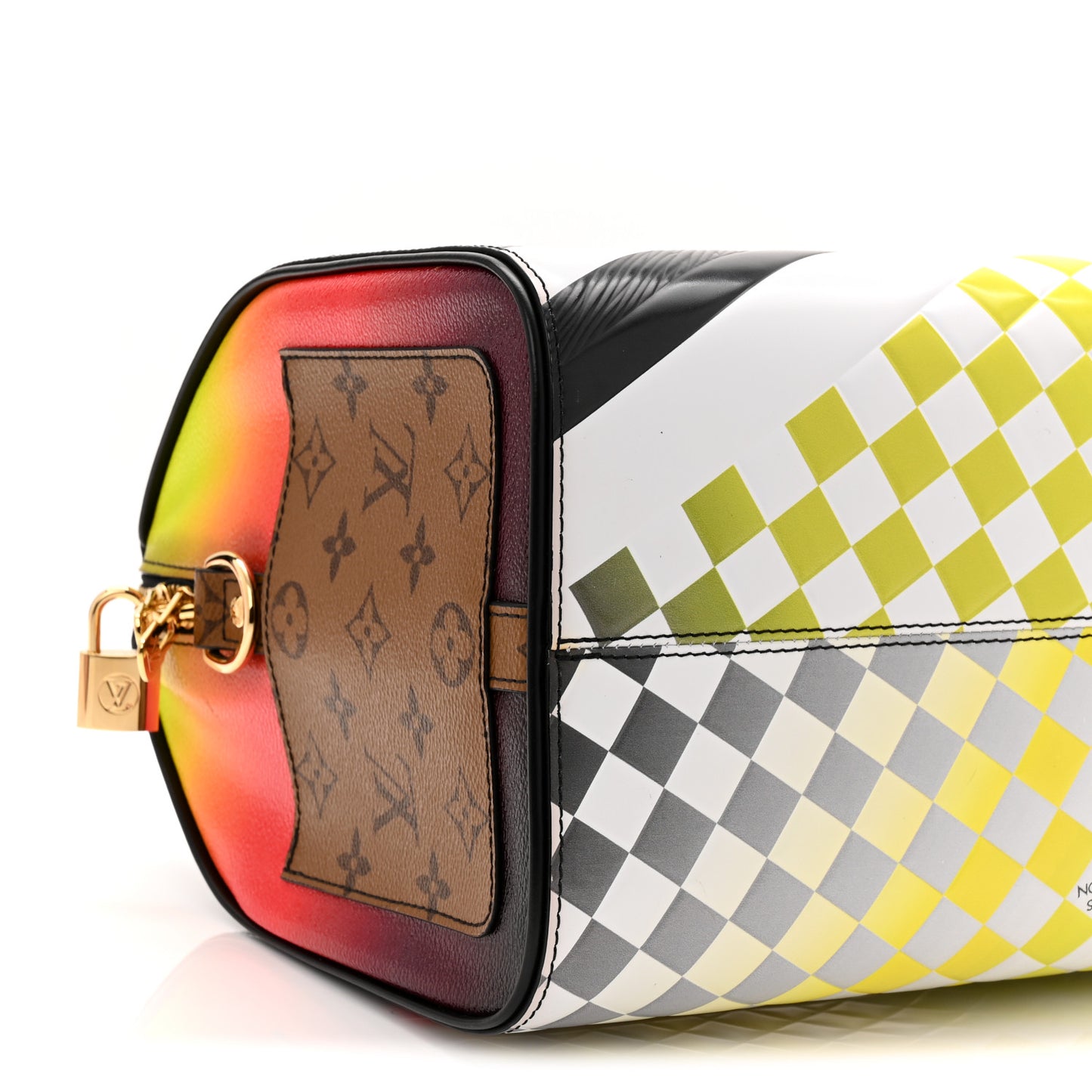 Epi Reverse Monogram Damier Race Speedy Bandouliere 30 Black Yellow