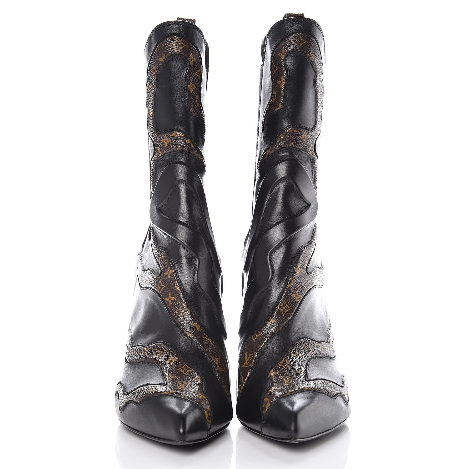 Louis Vuitton Calfskin Monogram Fireball Ankle Boots 41 Black 2 of 9