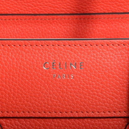 Celine Drummed Leather Micro Luggage Vermillion 8 of 9