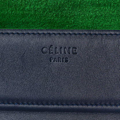 Celine Smooth Calfskin Medium Phantom Luggage Navy Blue Green 7 of 10