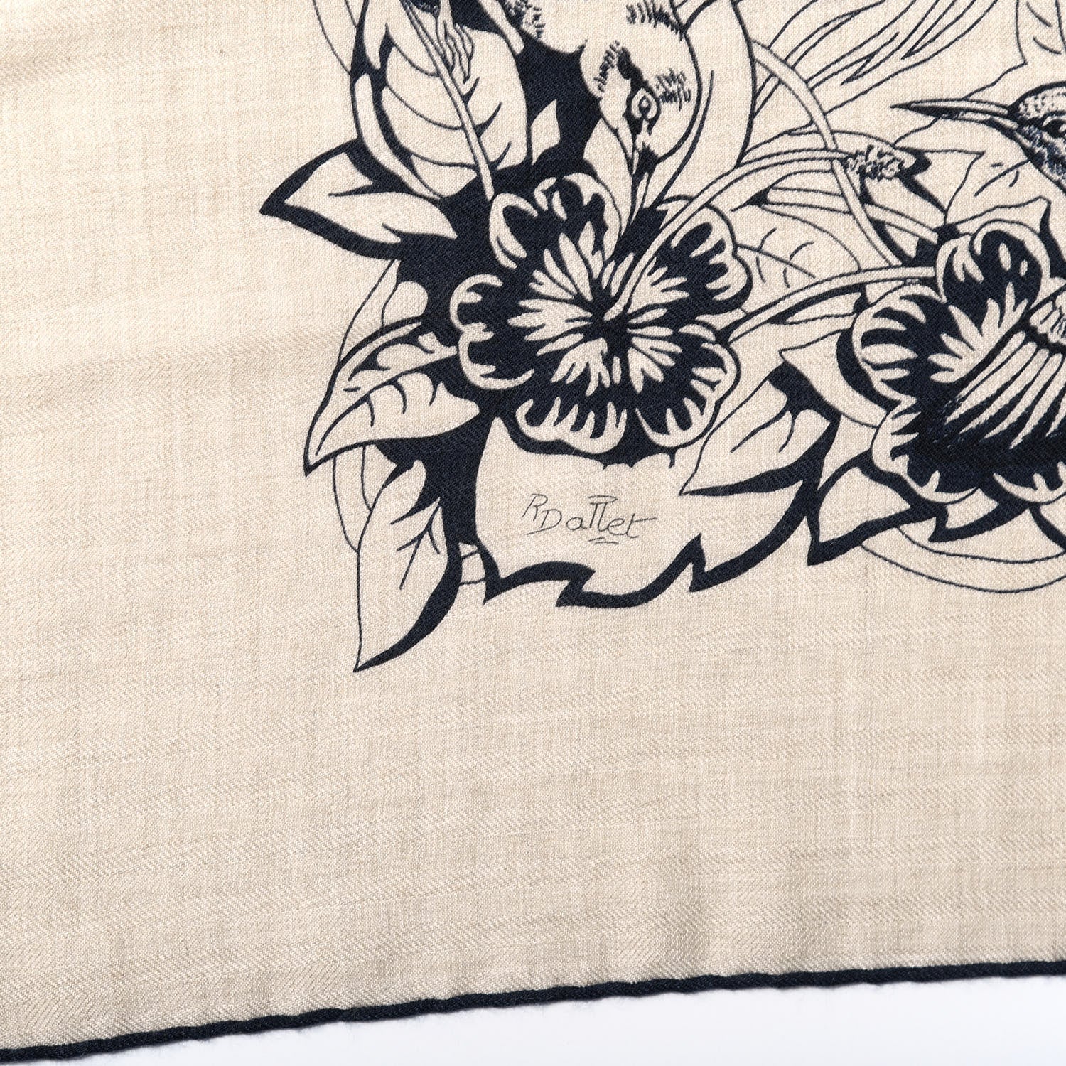 Hermes Cashmere Silk Jungle Love Tattoo Shawl 140 Natural Bleu Black 6 of 7