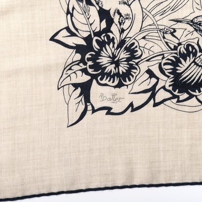 Hermes Cashmere Silk Jungle Love Tattoo Shawl 140 Natural Bleu Black 6 of 7