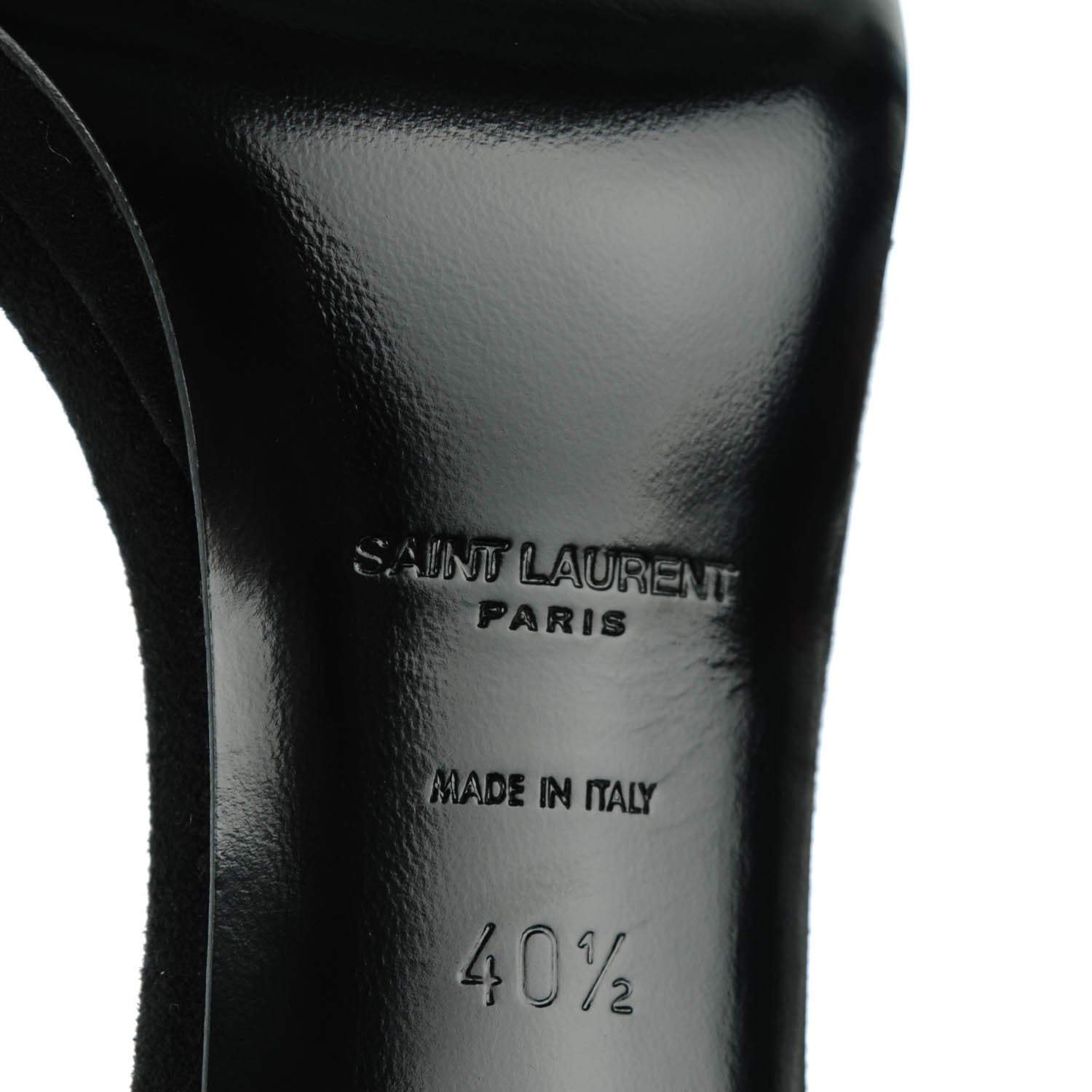 Saint Laurent Kid Scamosciato Jane 80 Ankle Strap Sandals 40.5 Black 5 of 7