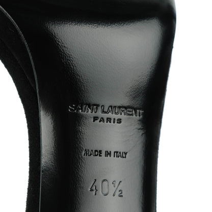 Saint Laurent Kid Scamosciato Jane 80 Ankle Strap Sandals 40.5 Black 5 of 7