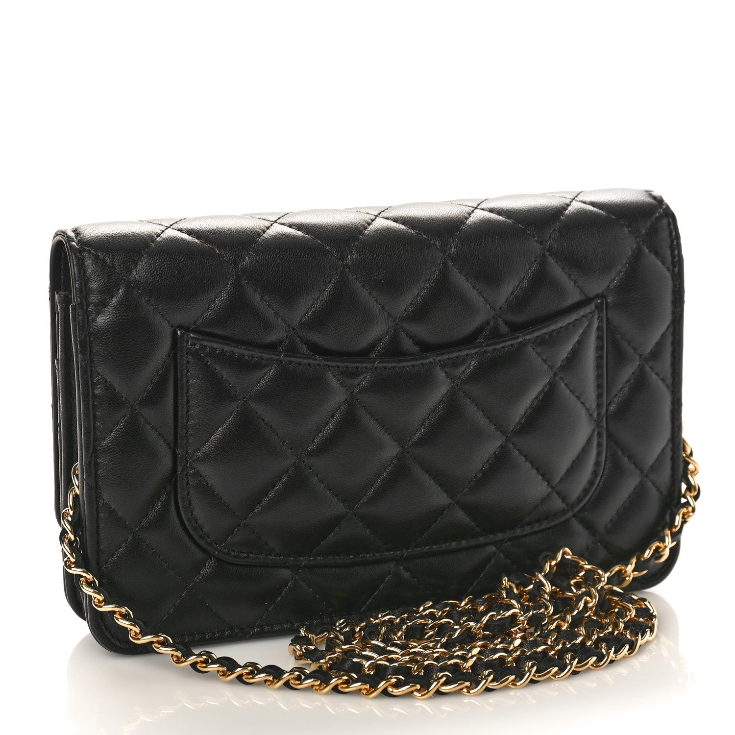 Chanel Lambskin Quilted Wallet On Chain WOC Black 3 of 10
