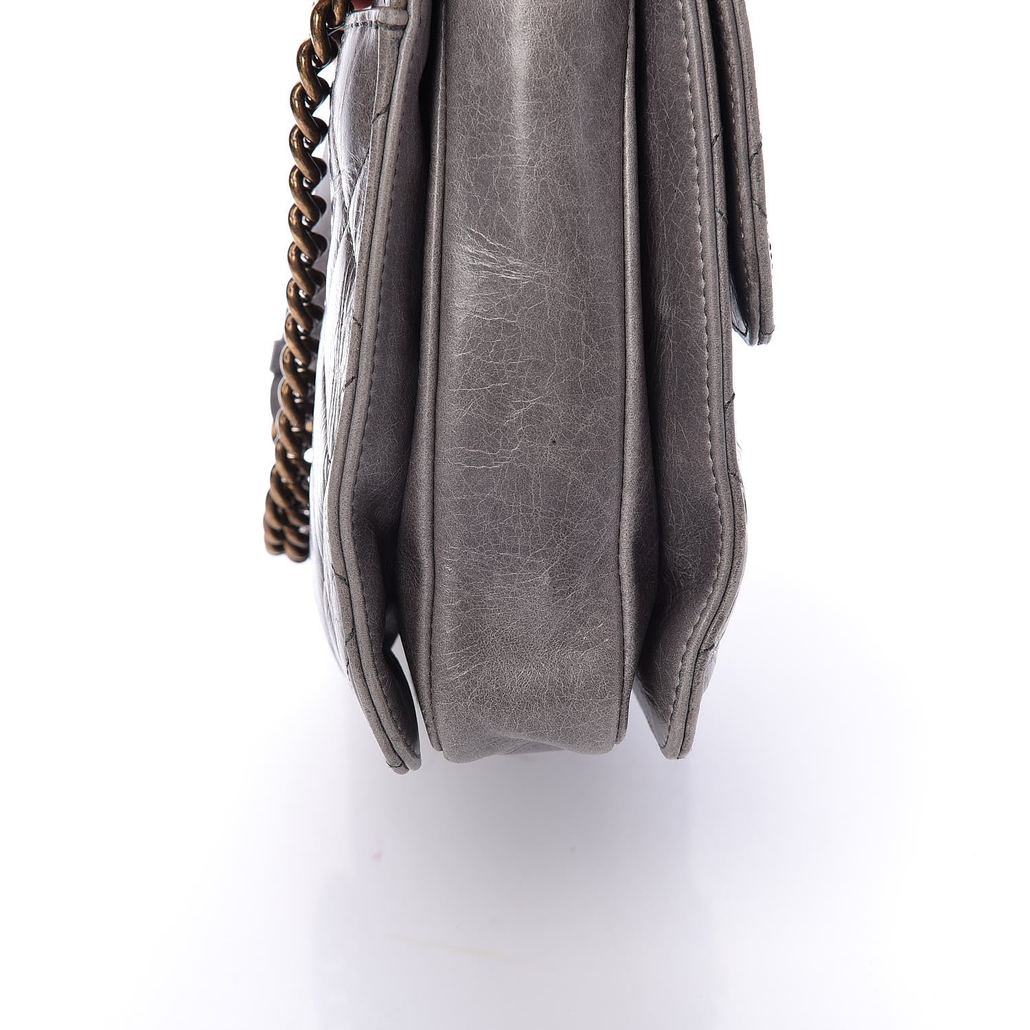 Chanel Glazed Calfskin Quilted Large Perfect Edge Flap Grey 17 of 17