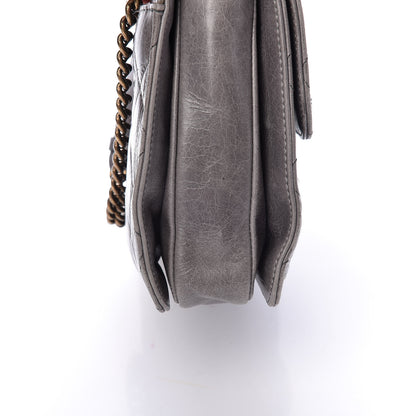 Chanel Glazed Calfskin Quilted Large Perfect Edge Flap Grey 17 of 17