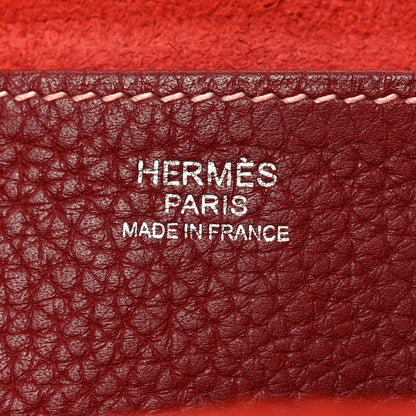 Hermes Taurillon Clemence Halzan 31 GM Rouge Grenat 6 of 10