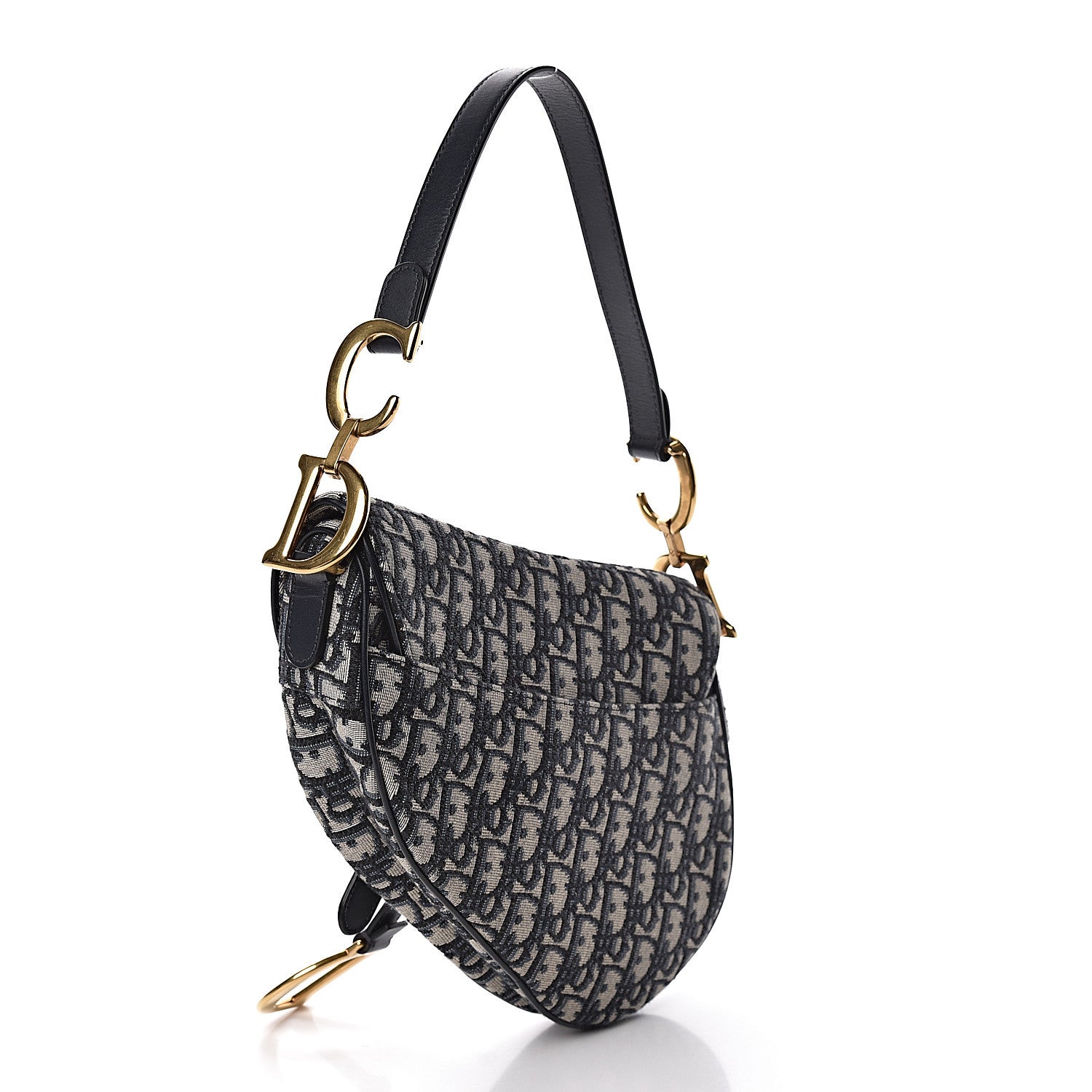 Christian Dior Oblique Saddle Bag Blue 3 of 15