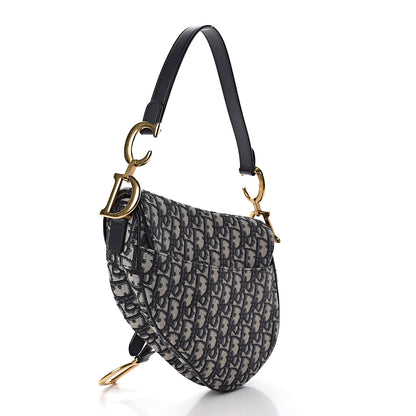 Christian Dior Oblique Saddle Bag Blue 3 of 15