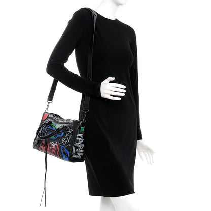 Balenciaga Agneau Graffiti All Over Classic Hardware S City Black Vert Rouge 2 of 9
