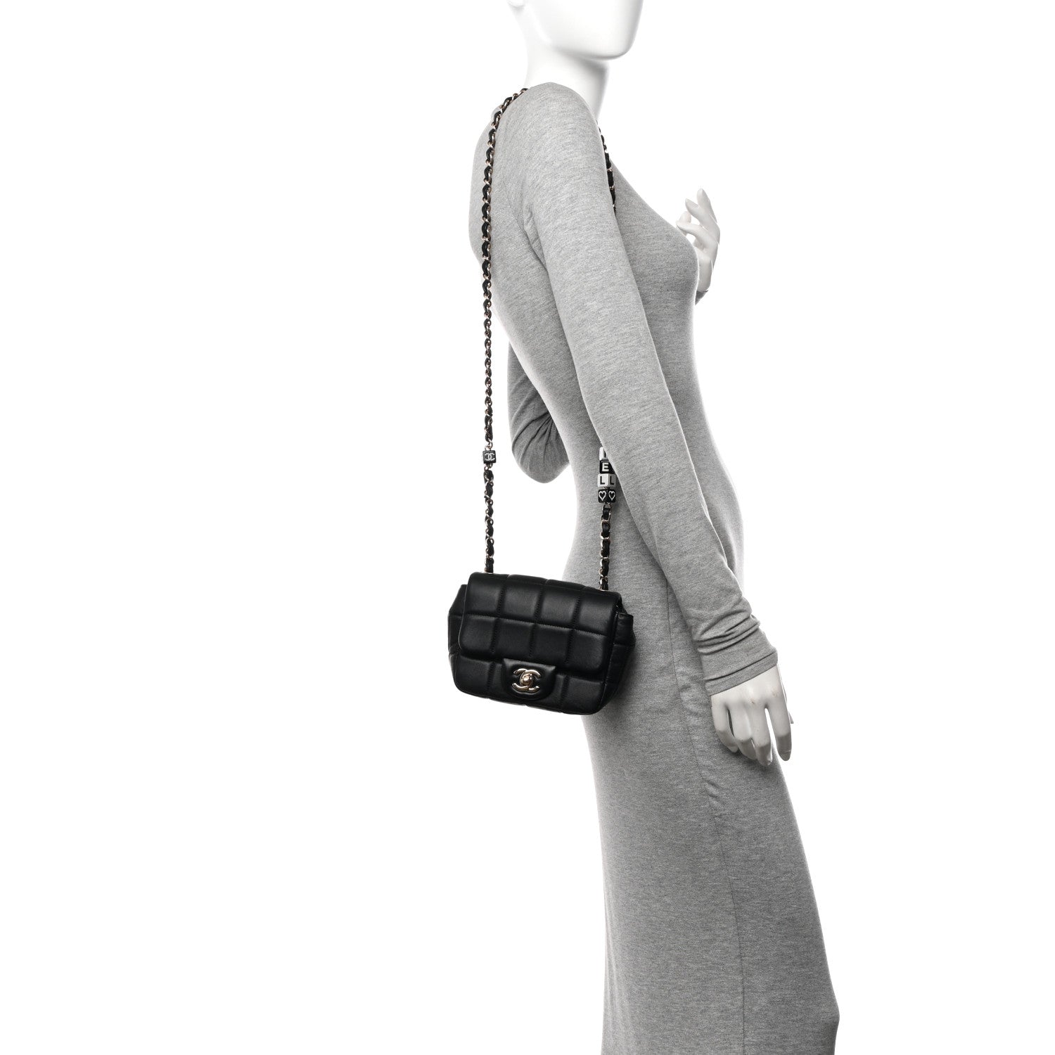 Chanel Lambskin Resin Crystal Square Quilted Mini Monacoco Flap Black 2 of 10