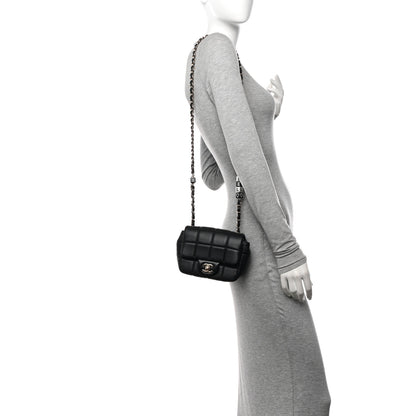 Chanel Lambskin Resin Crystal Square Quilted Mini Monacoco Flap Black 2 of 10