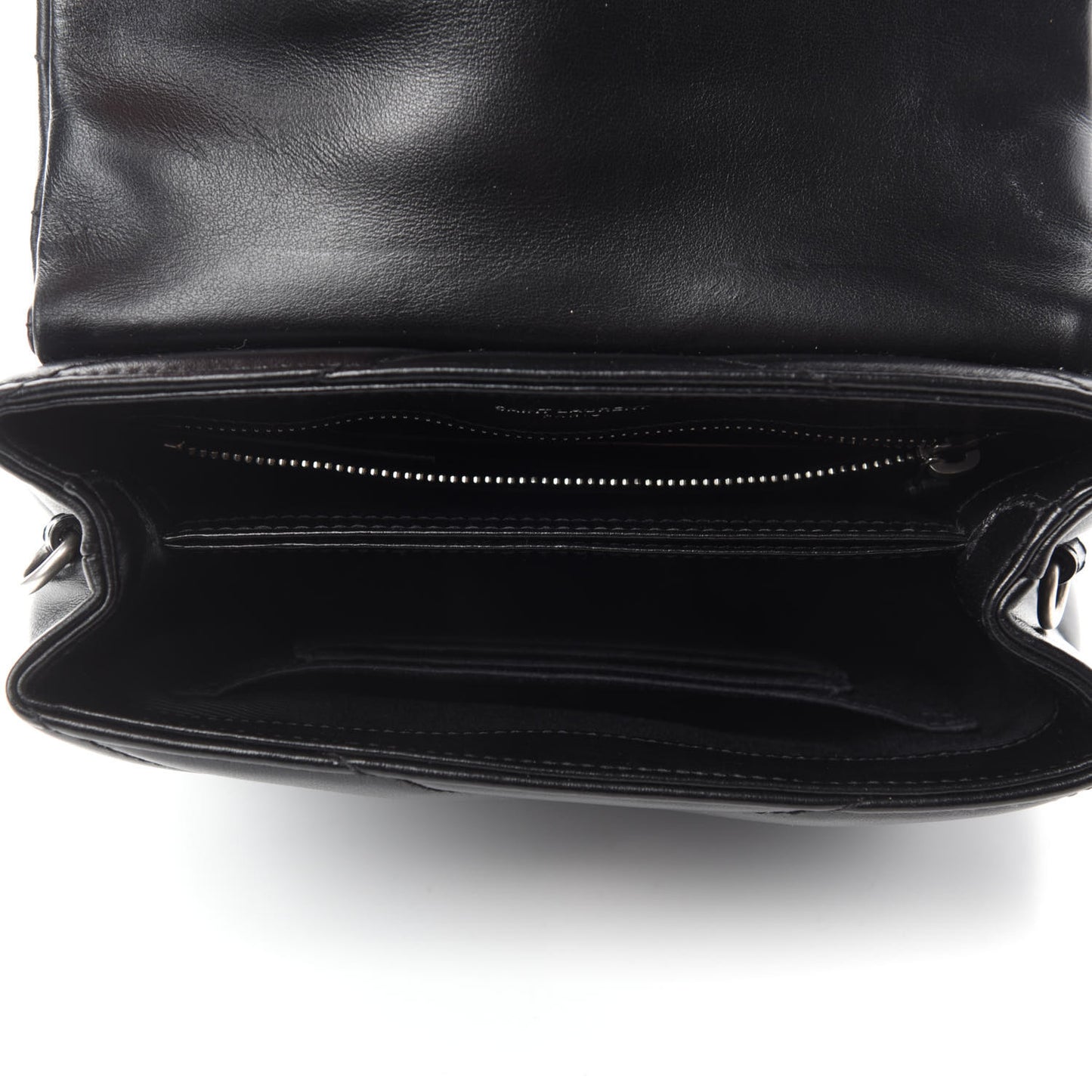 Calfskin Y Quilted Monogram Toy Loulou Crossbody Bag Black