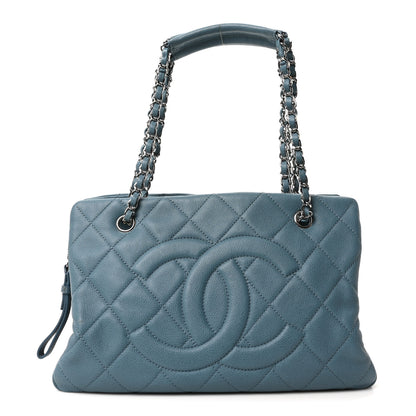 Chanel Caviar Quilted CC Timeless Soft Tote Blue 1 of 10
