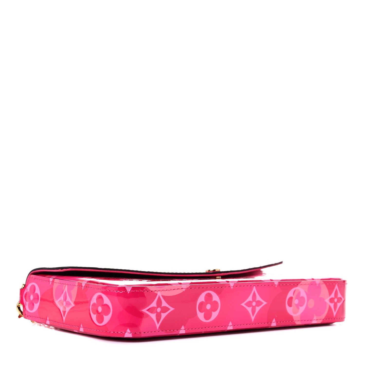 Louis Vuitton Vernis Valentine Pochette Felicie Chain Wallet Fuchsia 4 of 10