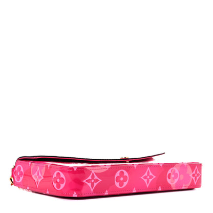 Louis Vuitton Vernis Valentine Pochette Felicie Chain Wallet Fuchsia 4 of 10