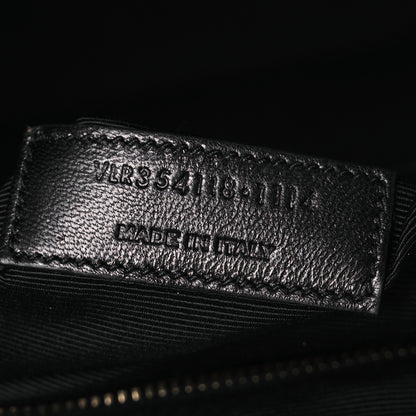 Saint Laurent Grain De Poudre Matelasse Chevron Large Monogram Satchel Navy Blue 7 of 14