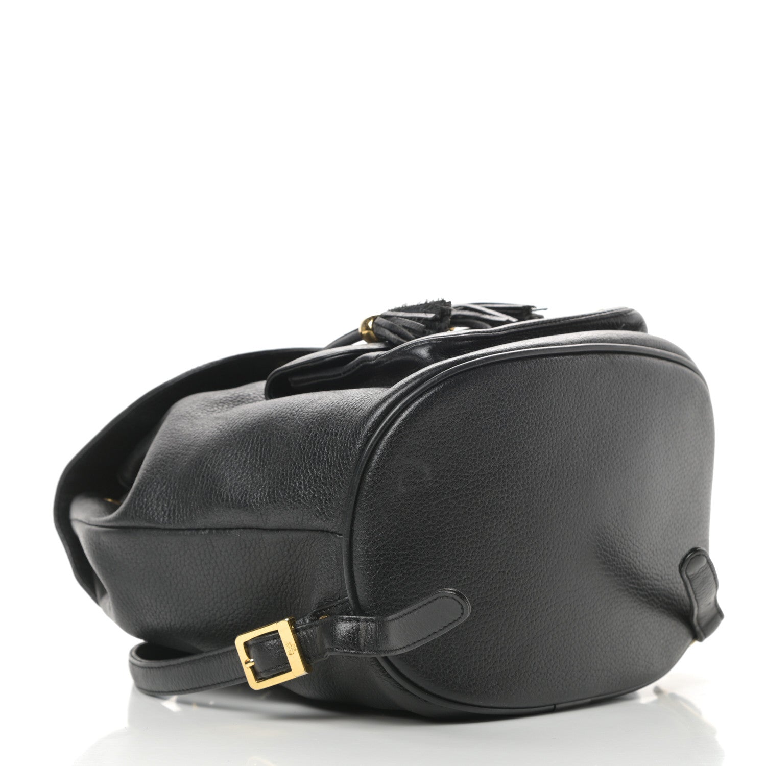 MCM Grained Calfskin Studded Drawstring Backpack Black 4 of 10