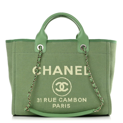 Chanel Mixed Fibers Small Deauville Tote Green 3 of 12