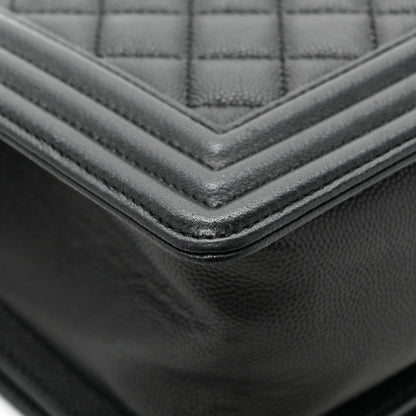 Chanel Caviar Quilted Medium Boy Flap So Black 12 of 13