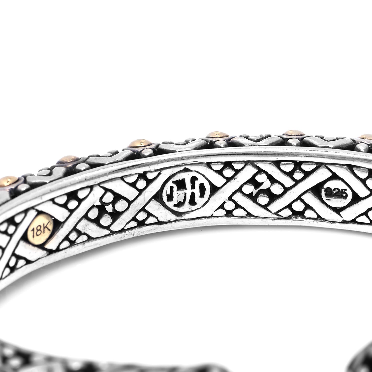 John Hardy Sterling Silver 18K Yellow Gold Jaisalmer Dot Cuff Bracelet 4 of 5