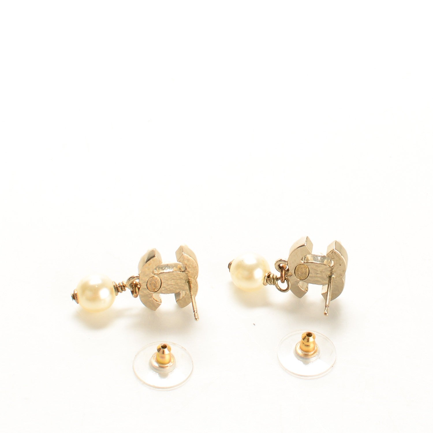 Chanel Pearl CC Drop Earrings Gold 3 of 5