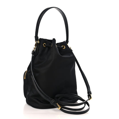 Prada Re-Nylon Saffiano Duet Bucket Crossbody Bag Black 3 of 8