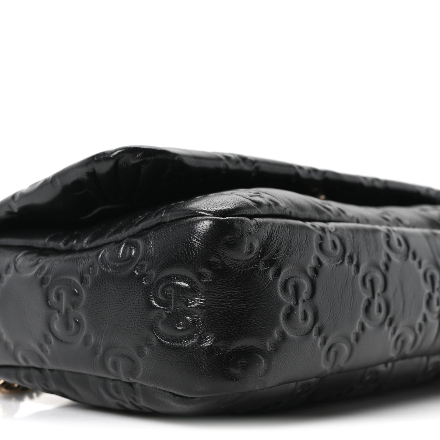 Lambskin Embossed Mini GG Milano Top Handle Shoulder Bag Black
