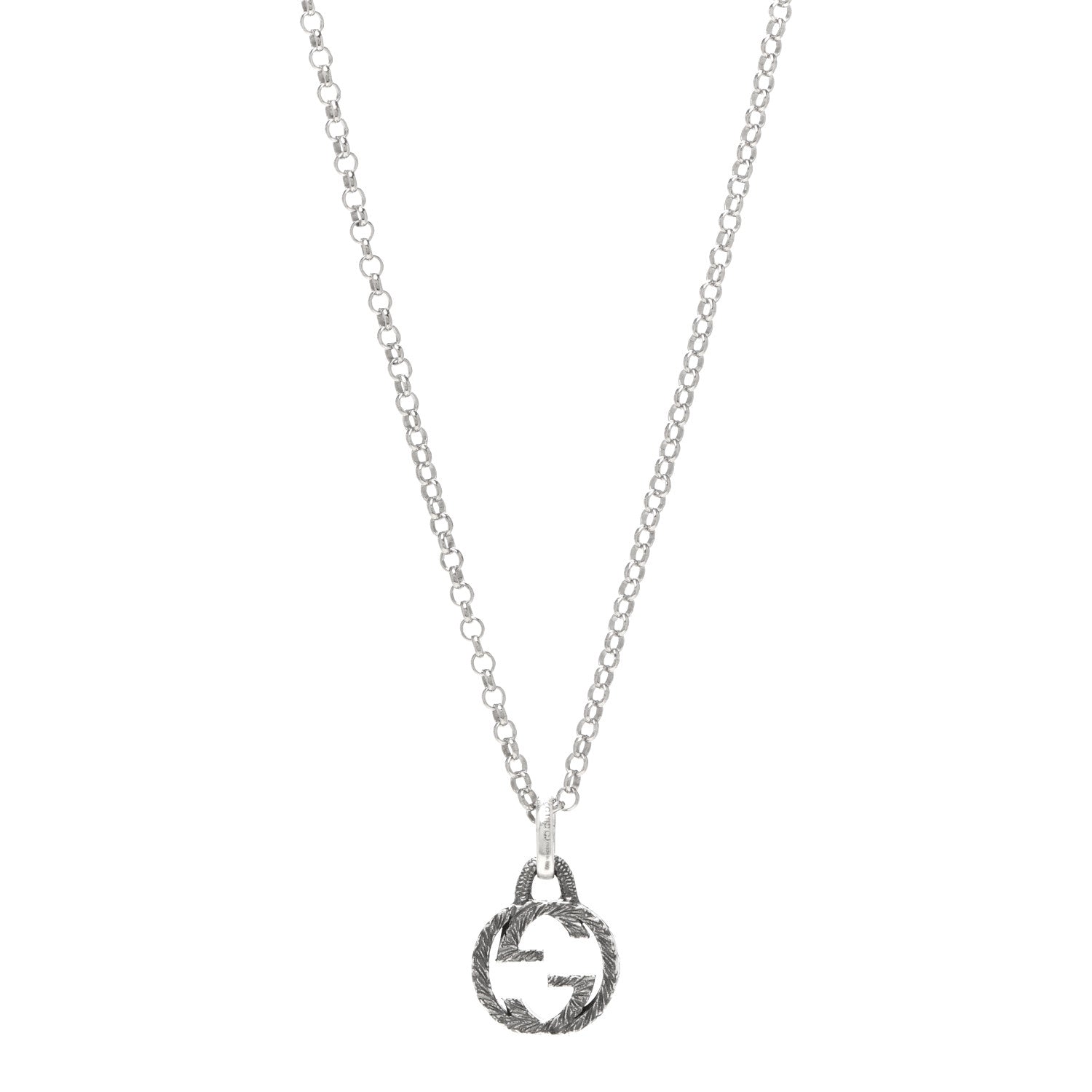 Gucci Sterling Silver Interlocking G Pendant Necklace 1 of 5