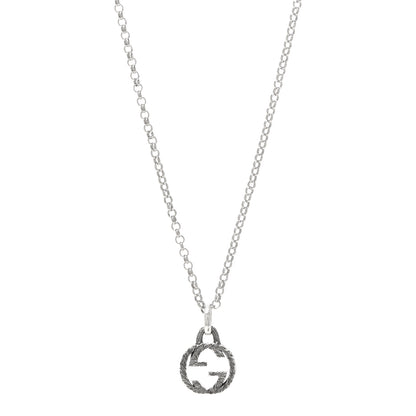 Gucci Sterling Silver Interlocking G Pendant Necklace 1 of 5