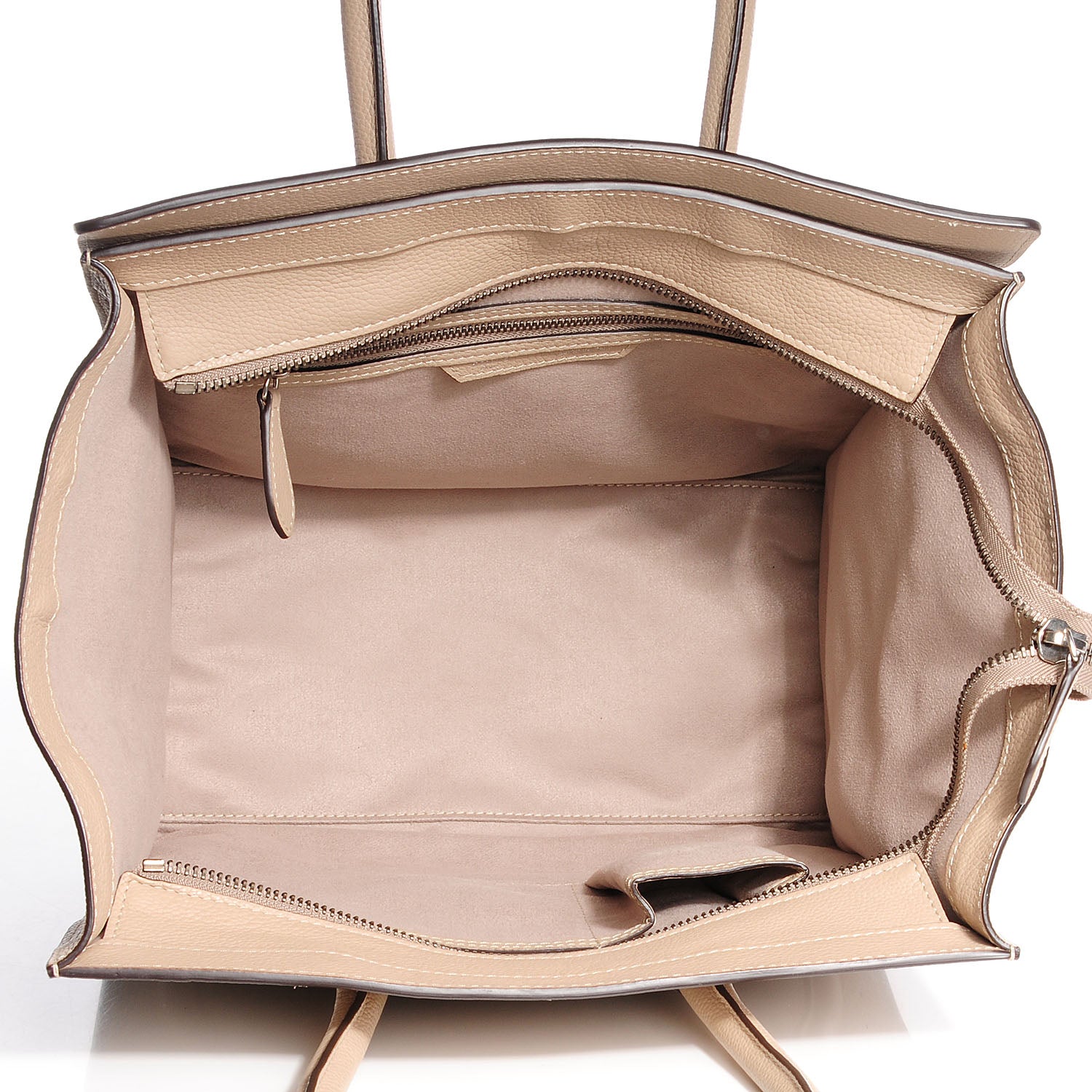Celine Drummed Calfskin Mini Luggage Dune 7 of 8