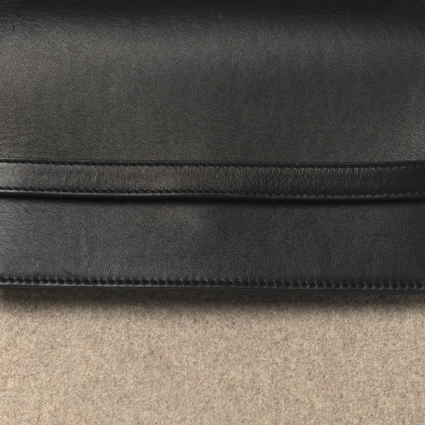 Felt Smooth Calfskin Mini Belt Bag Beige