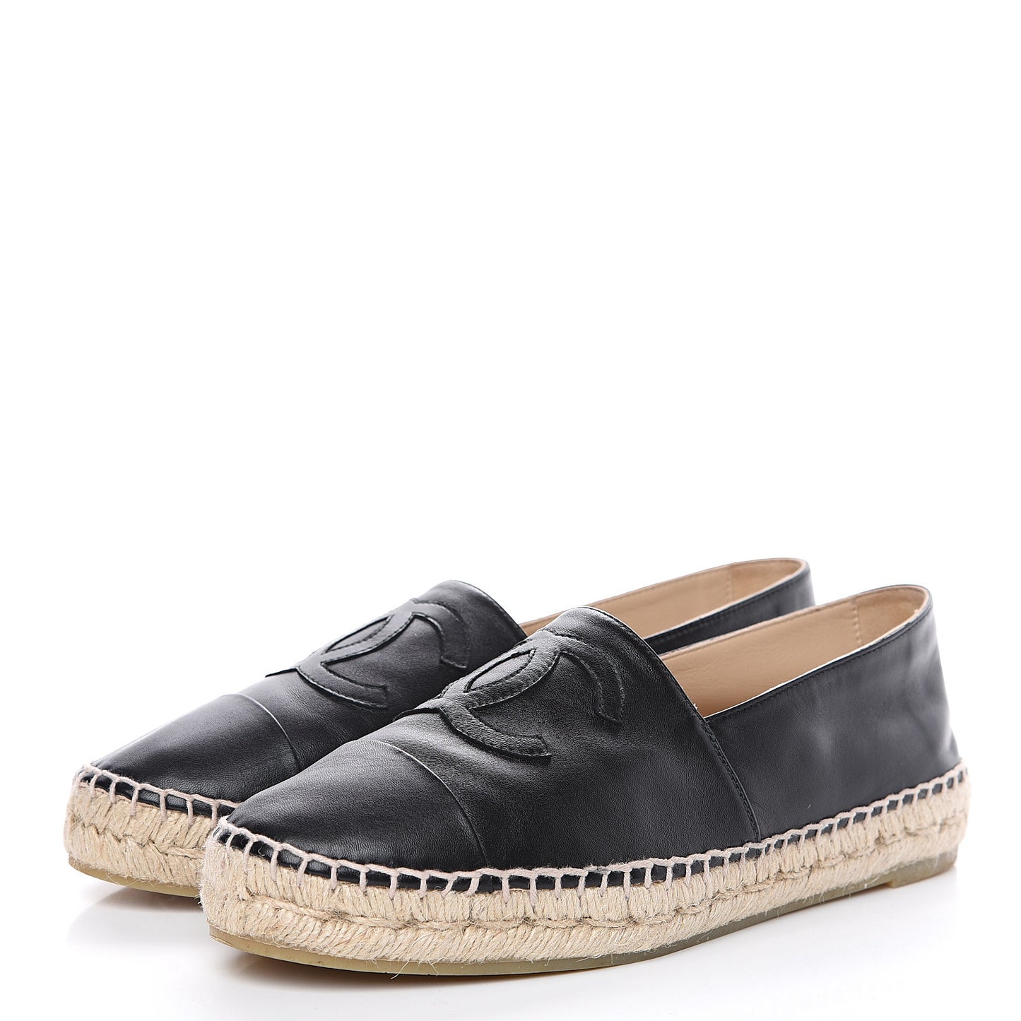 Lambskin CC Espadrilles 40 Black