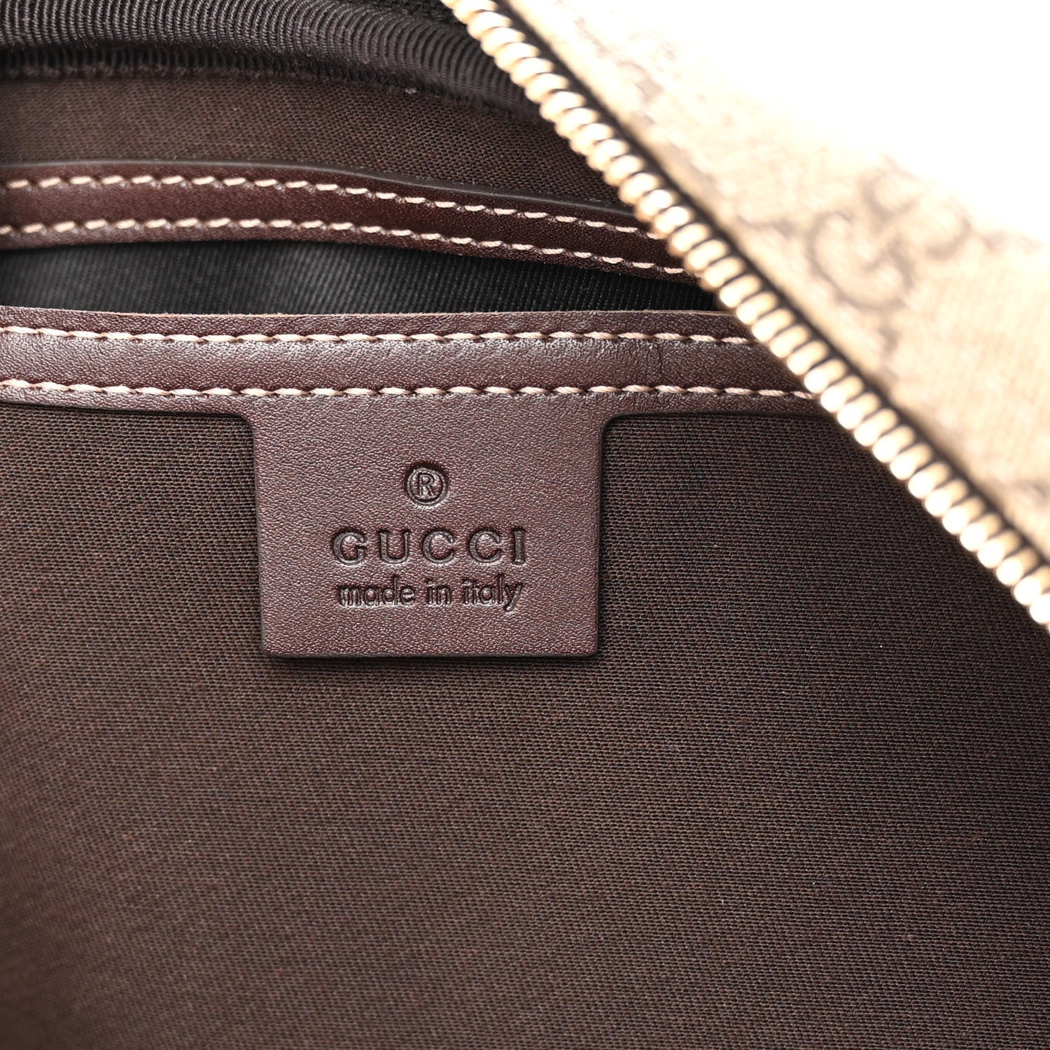Gucci GG Plus Monogram Selleria Calfskin Medium Messenger Bag Beige Ebony Cocoa Dark Chocolate 6 of 10