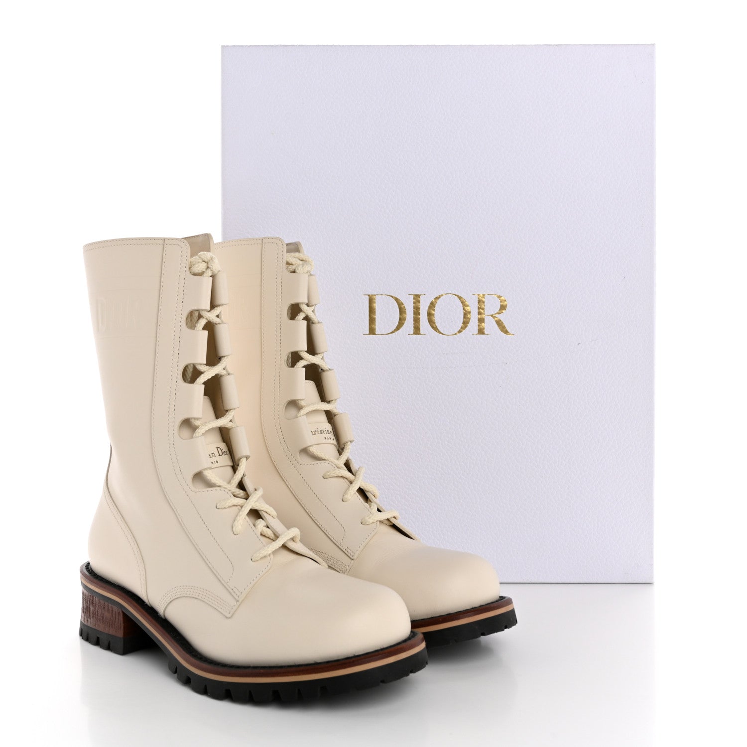 Christian Dior Calfskin Dior Quest 35mm Hiking Boots 37.5 Off White 10 of 10