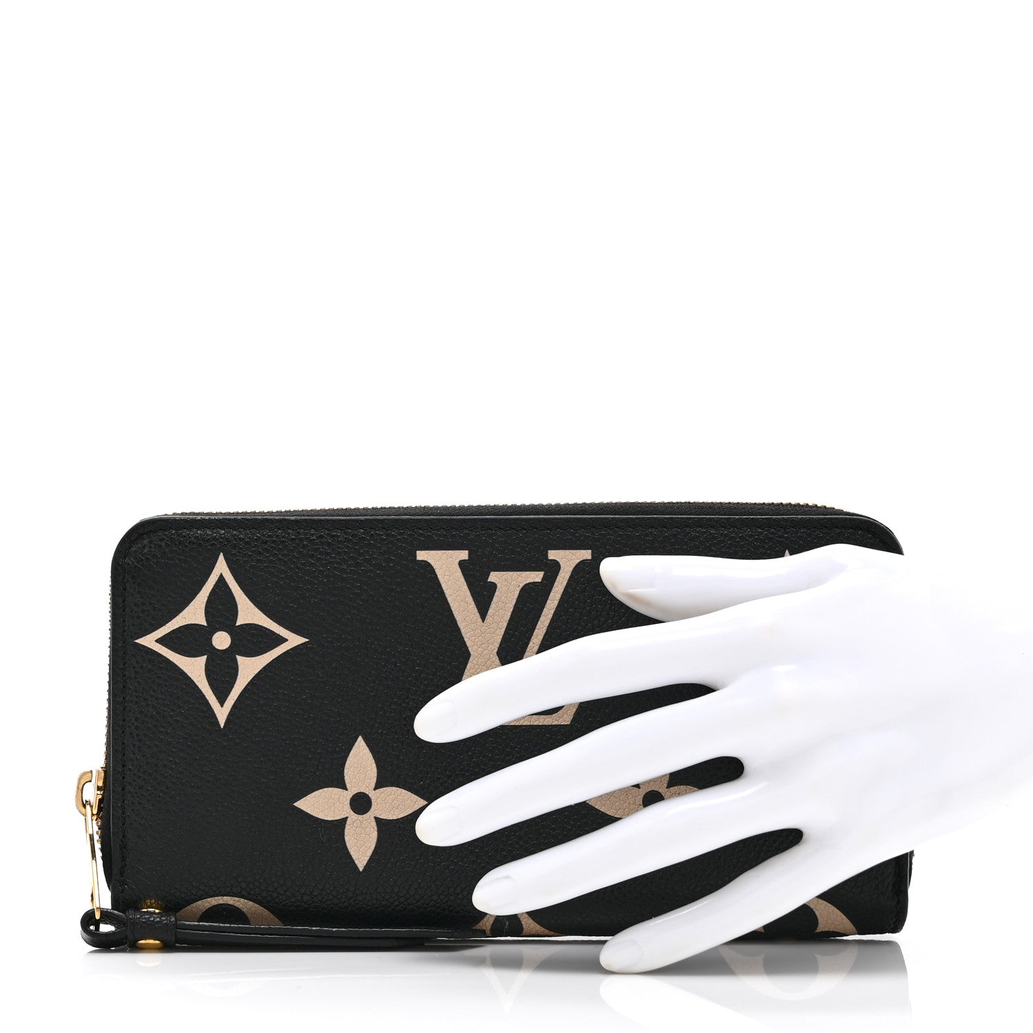 Louis Vuitton Empreinte Monogram Giant Zippy Wallet Black Beige 2 of 8