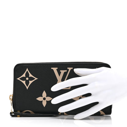 Louis Vuitton Empreinte Monogram Giant Zippy Wallet Black Beige 2 of 8