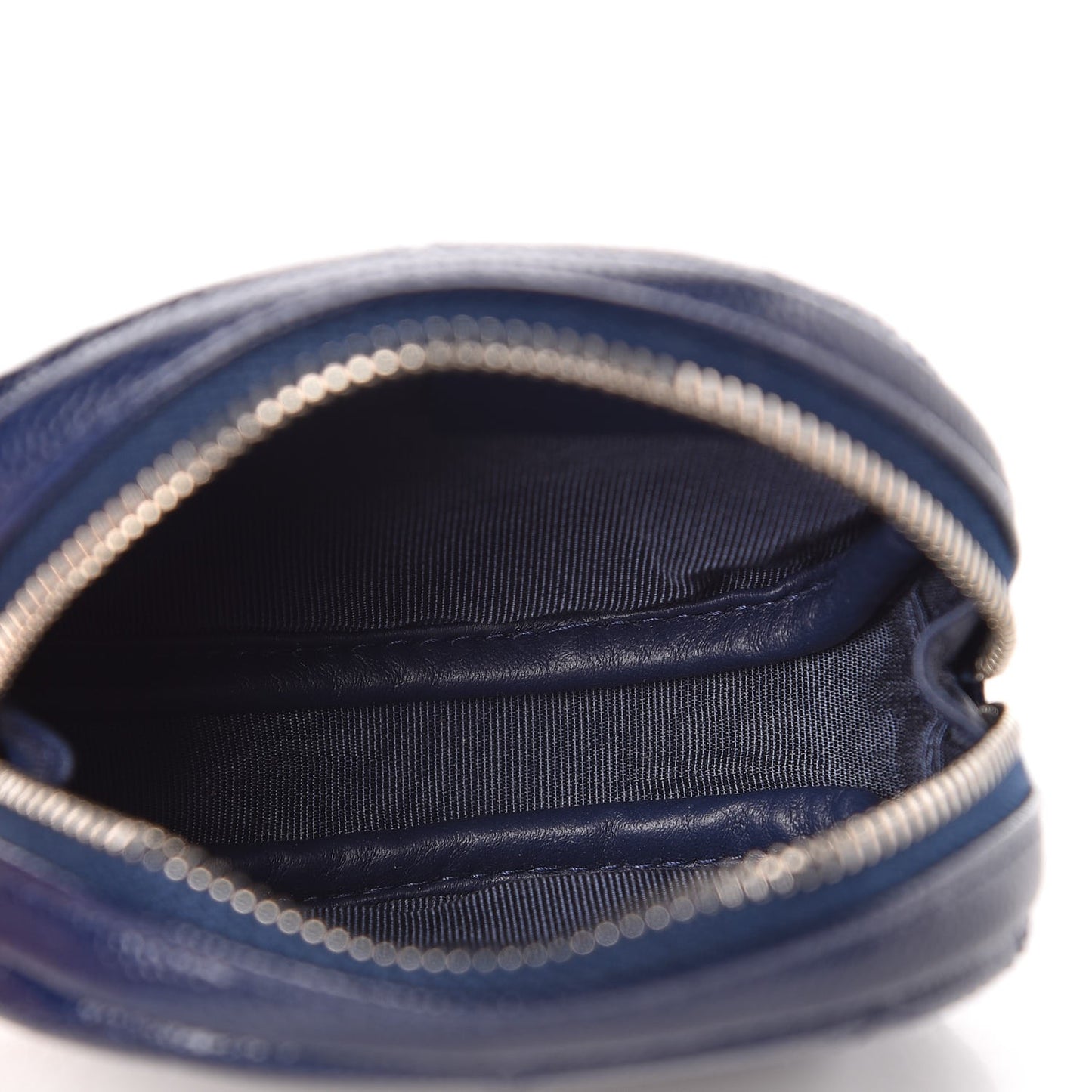 Caviar Quilted Zip Around Classic Coin Purse Navy Blue