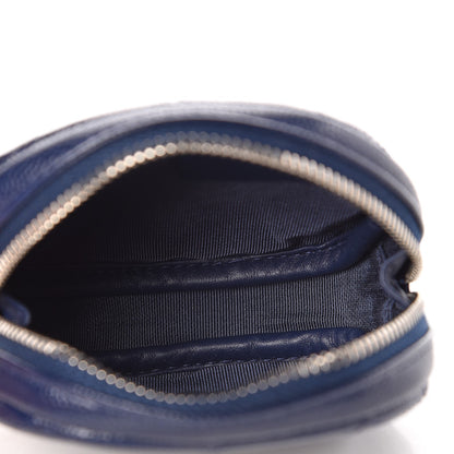 Chanel Caviar Quilted Zip Around Classic Coin Purse Navy Blue 5 of 8