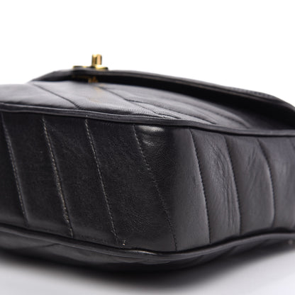Chanel Lambskin Chevron Quilted Tassel Camera Case Black 7 of 12