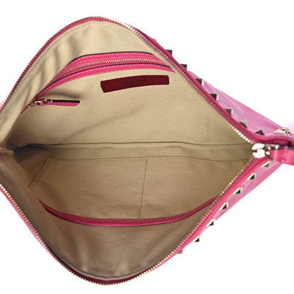 Valentino Garavani Vitello Large Rockstud Zip Wristlet Pouch Pop Fuxia 5 of 6