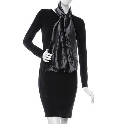 Louis Vuitton Silk Acetate Monogram Saint Petersbourg Stole Black Grey 2 of 4