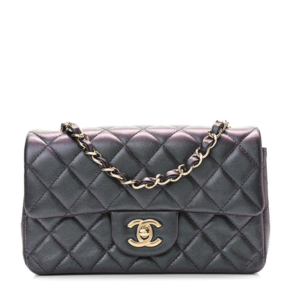 Chanel Iridescent Lambskin Quilted Mini Rectangular Flap Black 1 of 11
