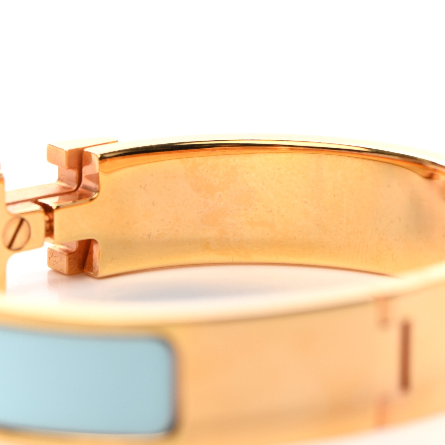 Hermes Enamel Narrow Clic Clac H Bracelet PM Bleu Glacier 5 of 6