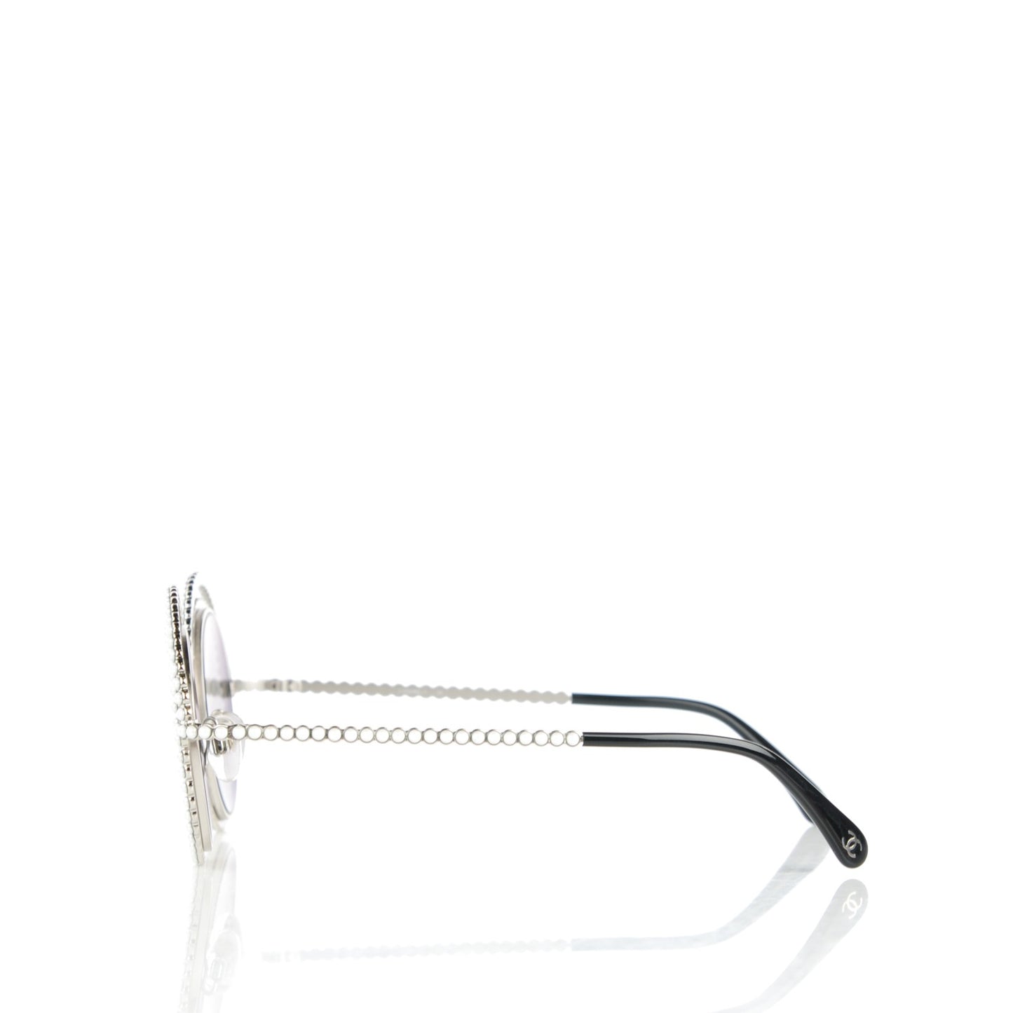 Pearl Round Sunglasses 71139 White
