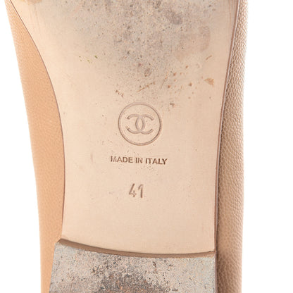 Chanel Caviar CC Cap Toe Ballerina Flats 41 Beige 6 of 7
