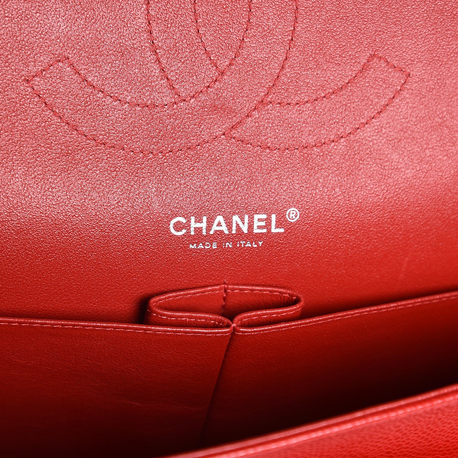 Chanel Caviar Quilted Jumbo Double Flap Red 7 of 9